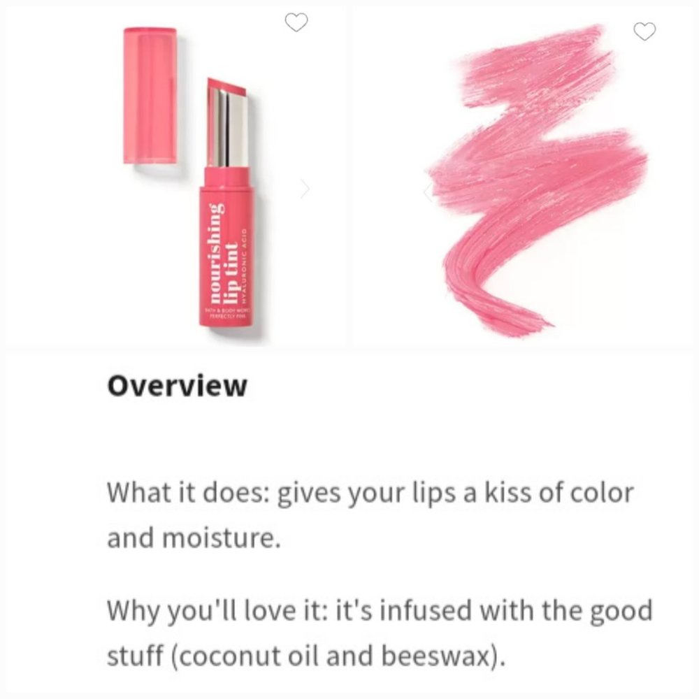 BATH & BODY WORKS 'PERFECTLY~PINK' NOURISHING LIP TINT 3-PIECE SET - Picture 8 of 14